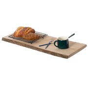 VINTIQUEWISE 28 Rustic Natural Tree Log Wooden Rectangular Shape Serving Tray Cutting Board QI004047-28